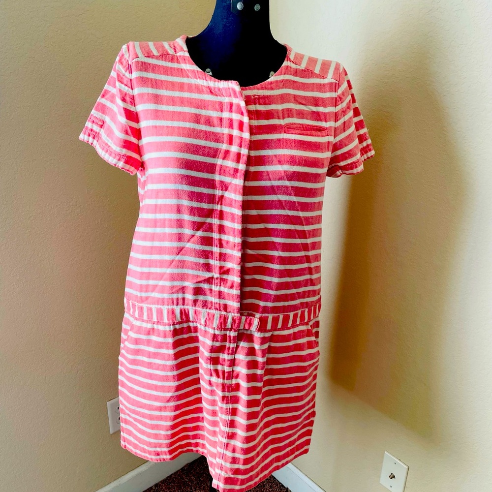 J. Crew pink/ivory striped dress